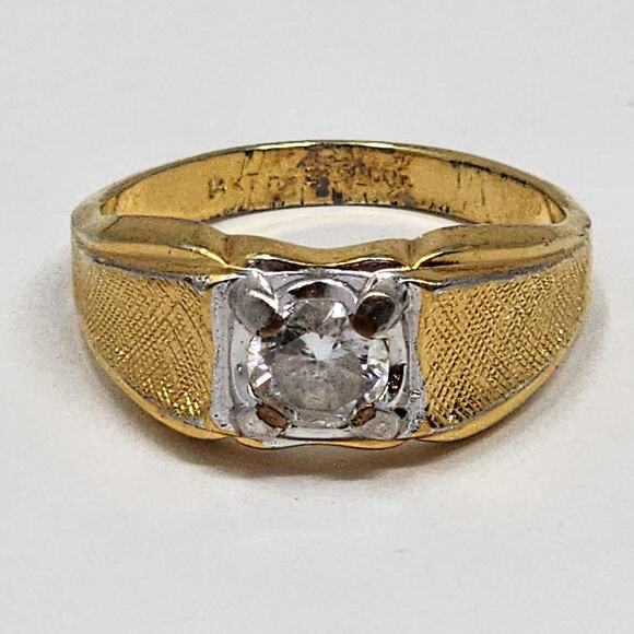 Vintage 14K Gold Size 13 Ring - Picture 2 of 8